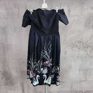 Belle poque vintage lindy bop inspired dress with swans